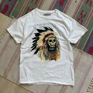 Rare 2013 Kanye Yeezus Tour Indian Chief Graphic Tee Shirt